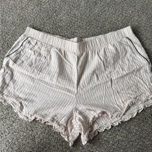 Soma Pink Lace Trim Pajama Shorts